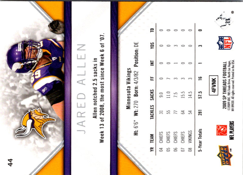 2009 SP Threads Jared Allen