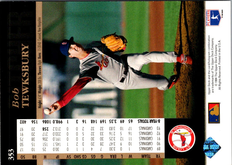 1994 Upper Deck Bob Tewksbury