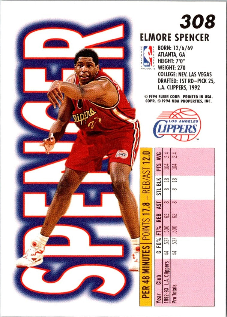 1993 Fleer Elmore Spencer