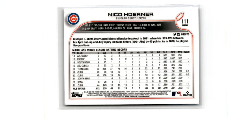 2022 Topps Chrome Nico Hoerner