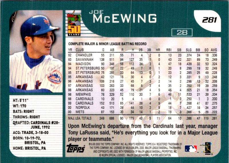 2001 Topps Joe McEwing