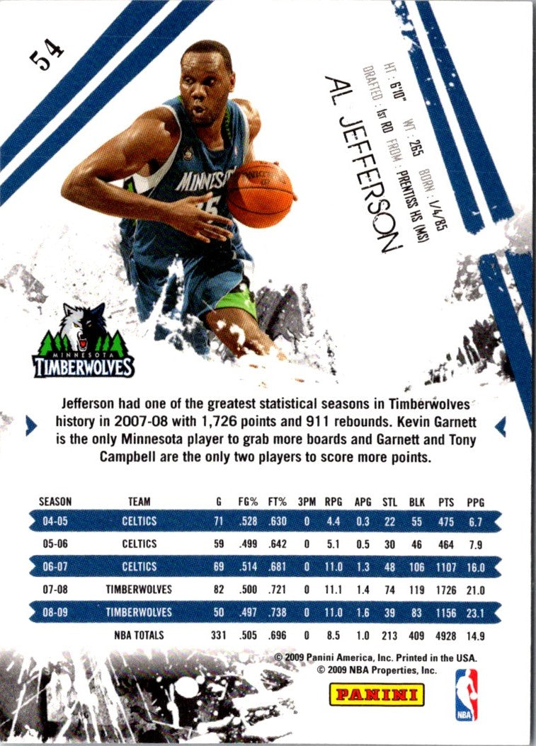 2009 Panini Rookies & Stars Al Jefferson