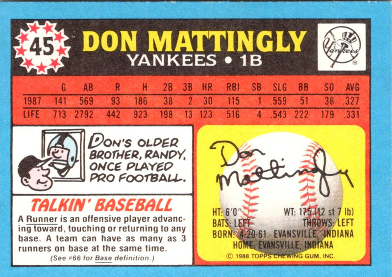 1988 Star Platinum Don Mattingly