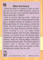 1991 Fleer Mike Dunleavy #98