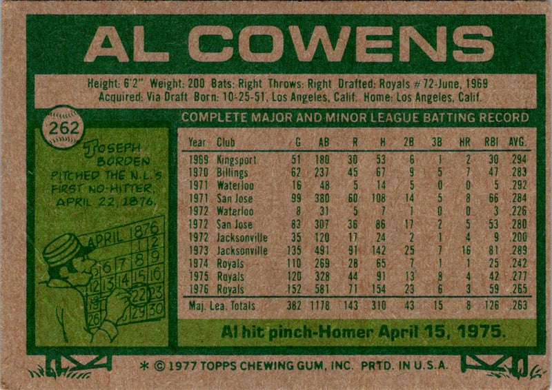 1977 Topps Al Cowens