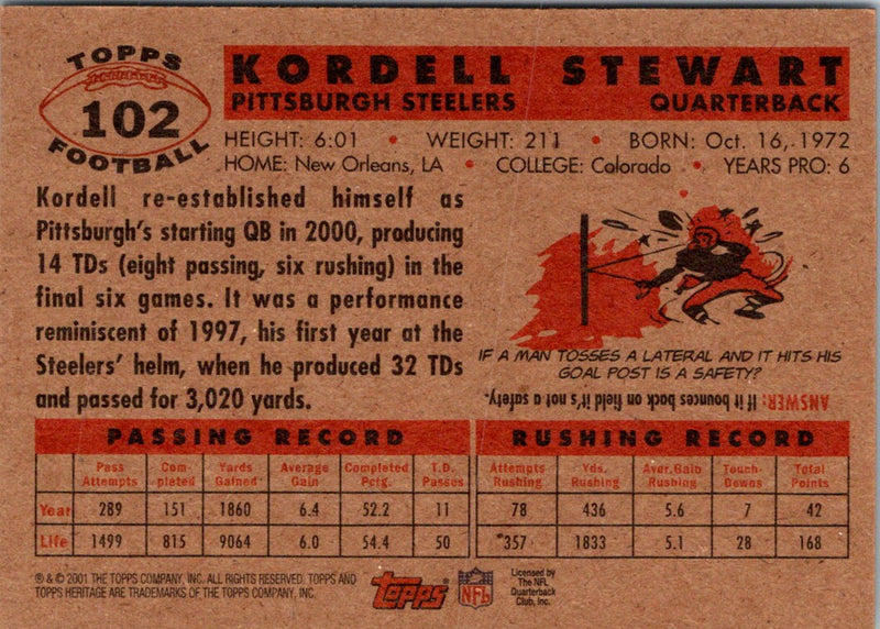 2001 Topps Heritage Kordell Stewart