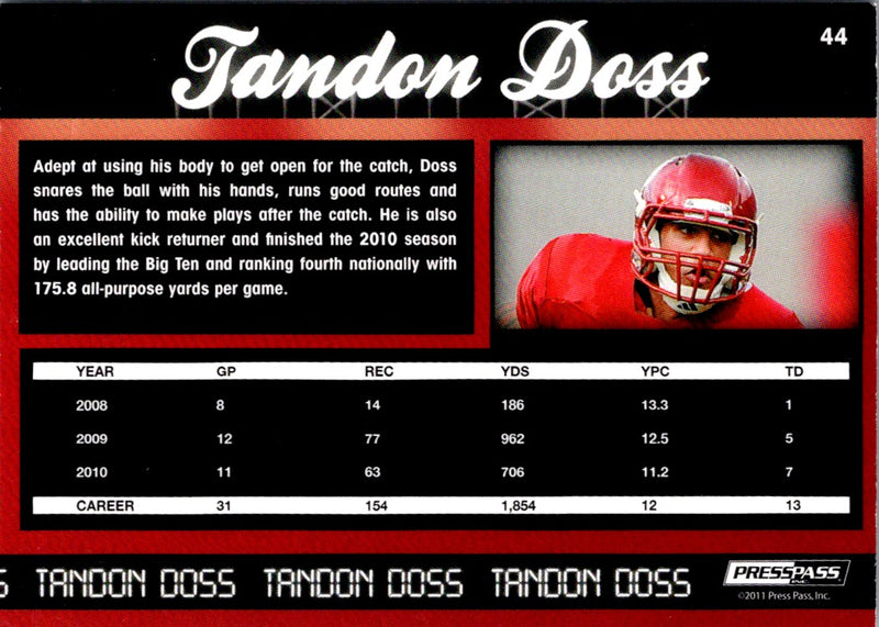 2011 Press Pass Tandon Doss