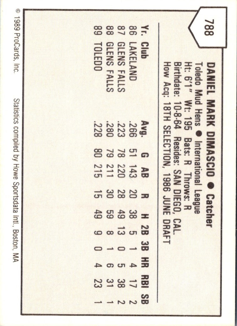 1989 ProCards Dan Dimascio