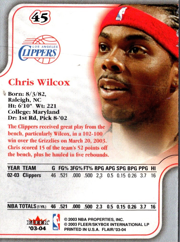 2003 Flair Chris Wilcox