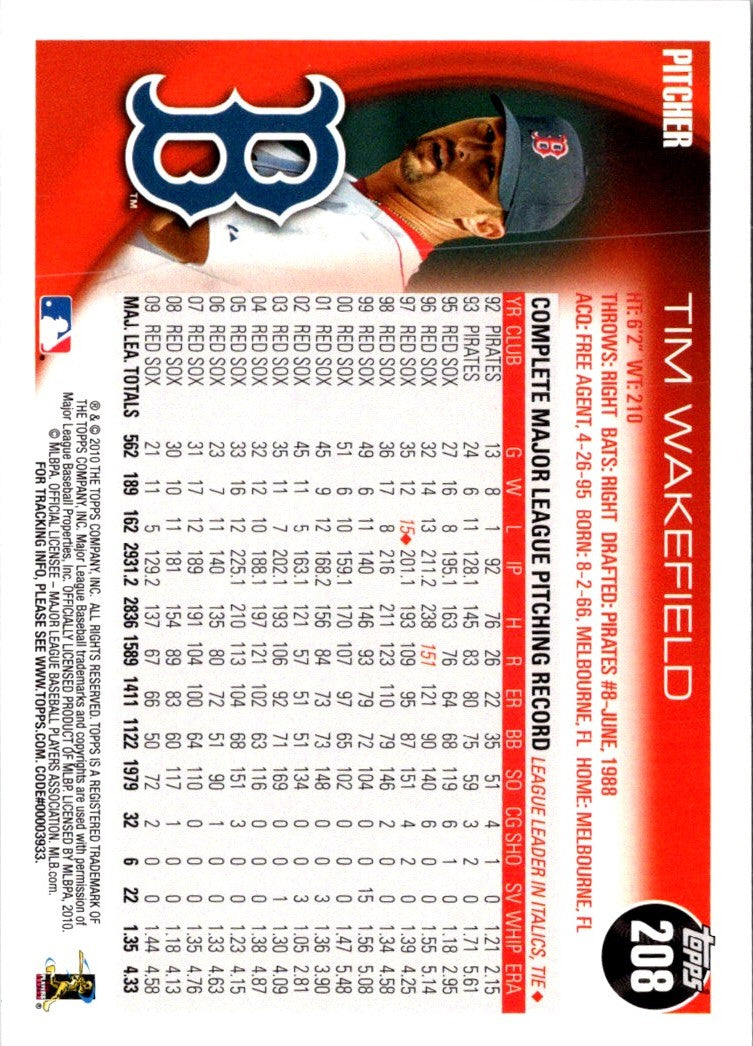 2010 Topps Vintage Cardstock Tim Wakefield