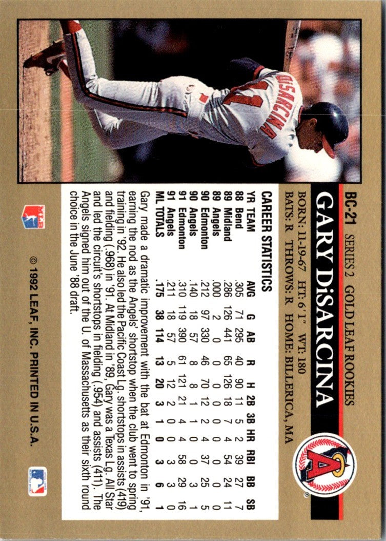 1992 Leaf Gold Rookies Gary DiSarcina