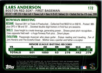 2011 Bowman Chrome Lars Anderson #172 Rookie