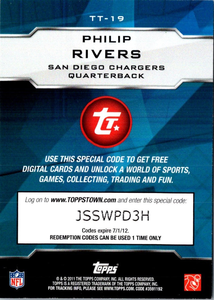 2011 Topps ToppsTown Philip Rivers