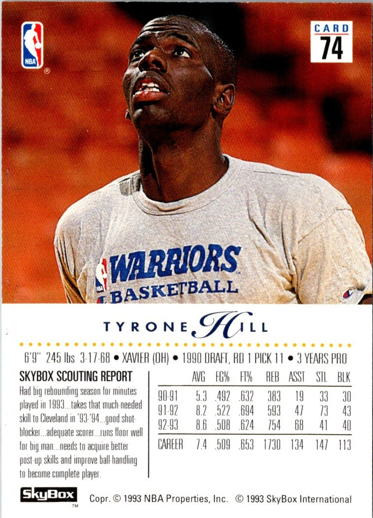 1993 SkyBox Tyrone Hill