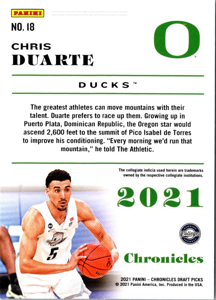 2021 Panini Chronicles Draft Picks Green Chris Duarte