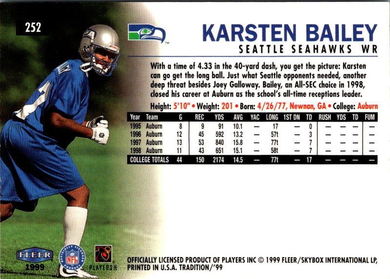 1999 Fleer Tradition Karsten Bailey