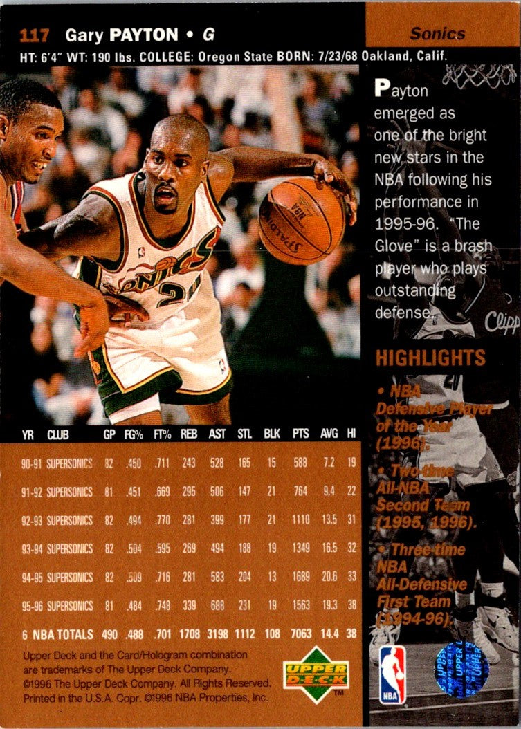 1996 Upper Deck Gary Payton