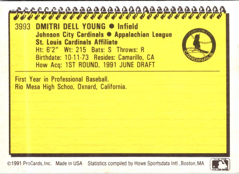 1991 ProCards Dmitri Young
