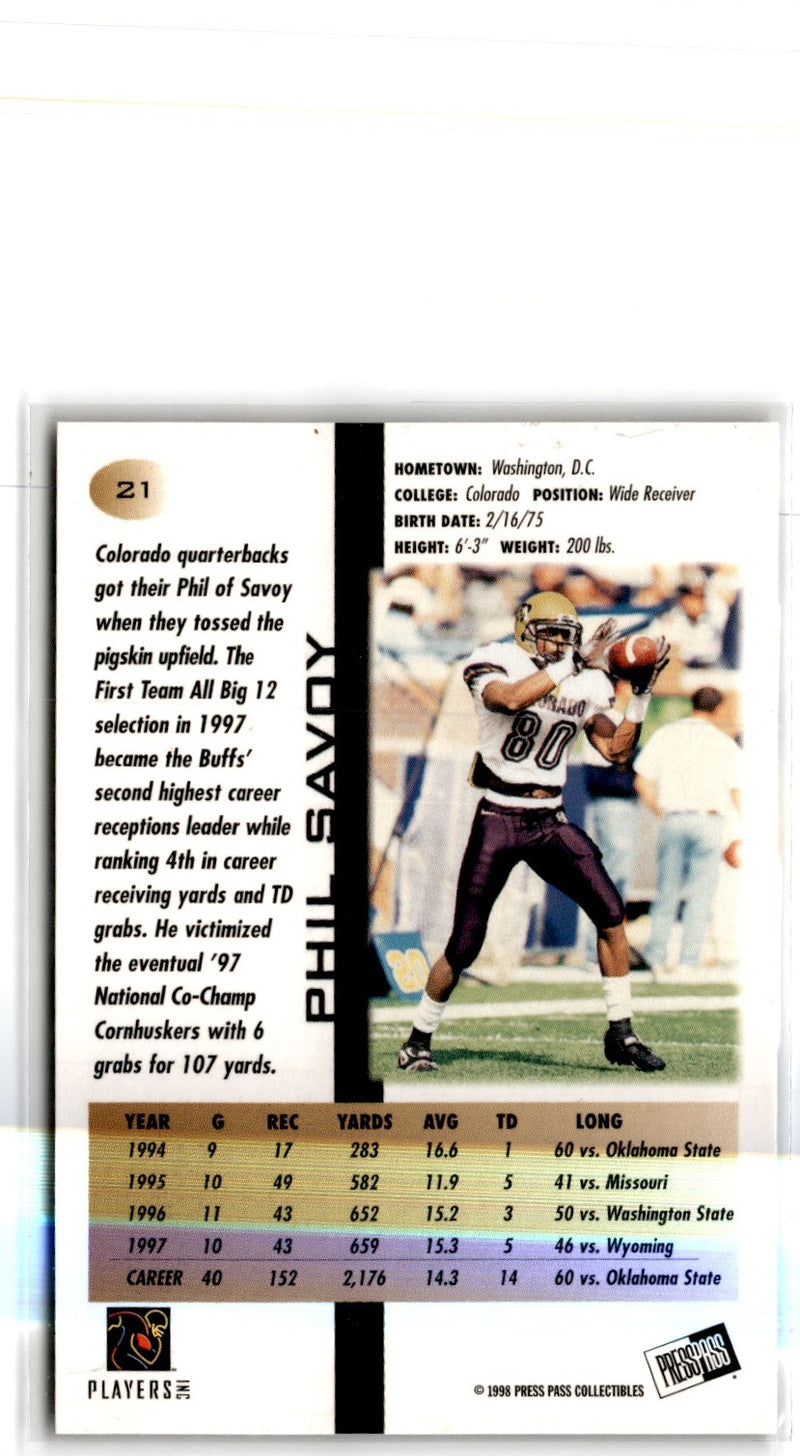 1998 Press Pass Phil Savoy