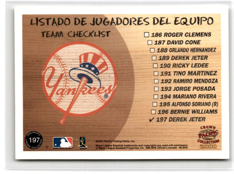 2000 Pacific Crown Collection Derek Jeter