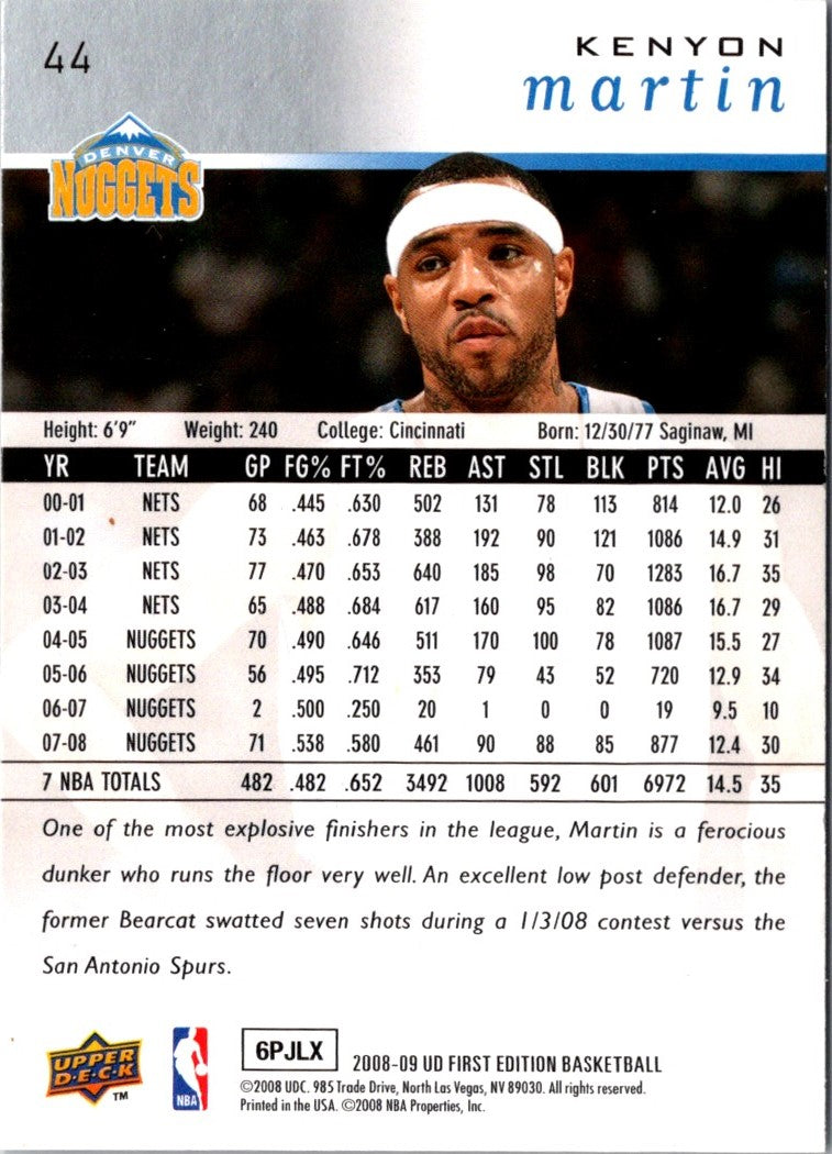 2008 Upper Deck Kenyon Martin