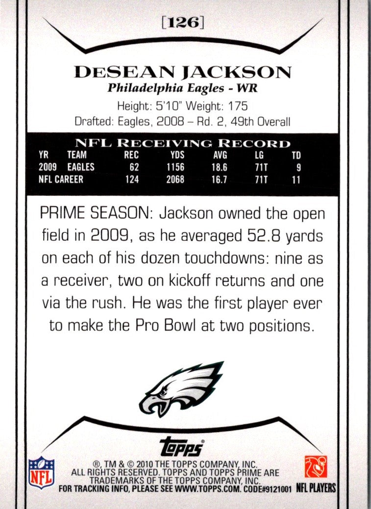 2010 Topps Prime Retail DeSean Jackson