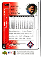 1999 Upper Deck MVP Juan Gonzalez #204