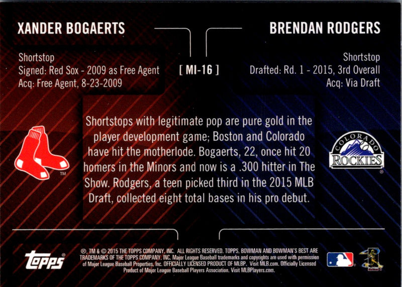 2015 Bowman's Best Mirror Image Brendan Rodgers/Xander Bogaerts