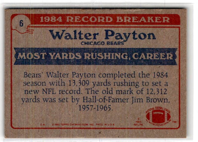 1985 Topps Walter Payton