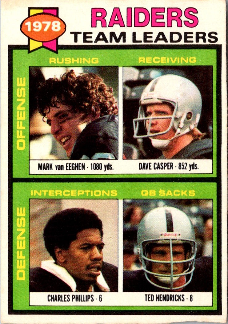 1979 Topps Mark Van Eeghen/Dave Casper/Charles Phillips/Ted Hendricks