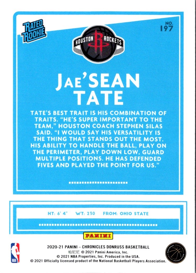 2021 Panini Mosaic Red Jae'Sean Tate