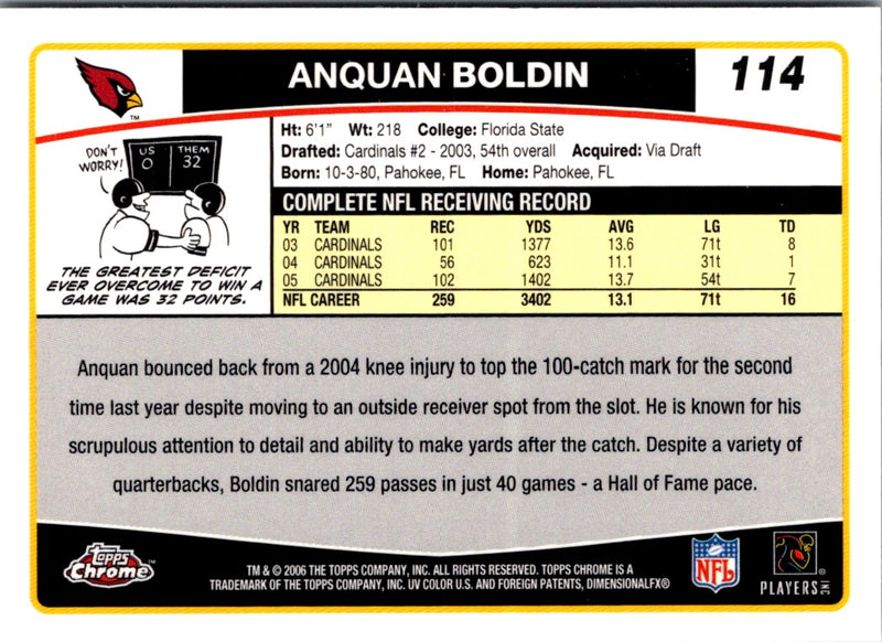 2006 Topps Chrome Anquan Boldin