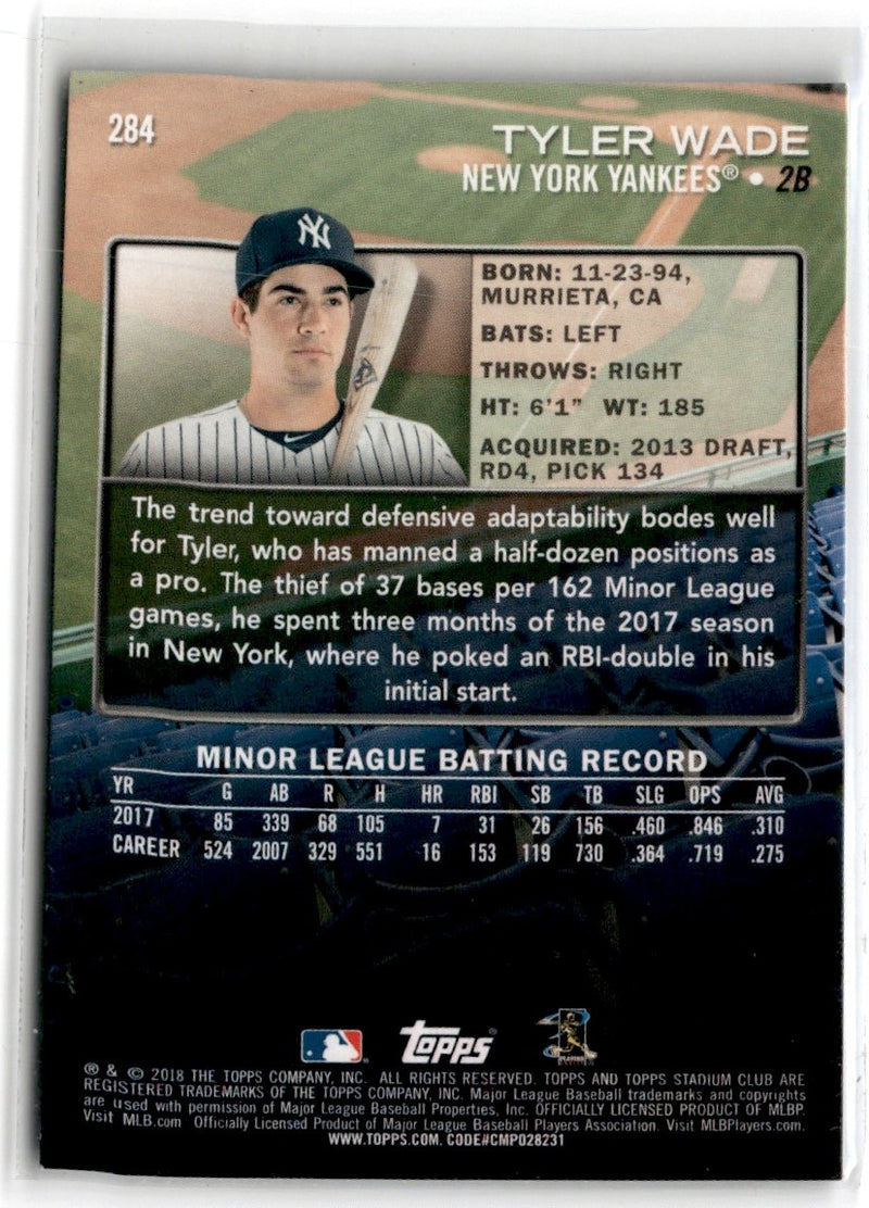 2018 Stadium Club Black Foil Tyler Wade