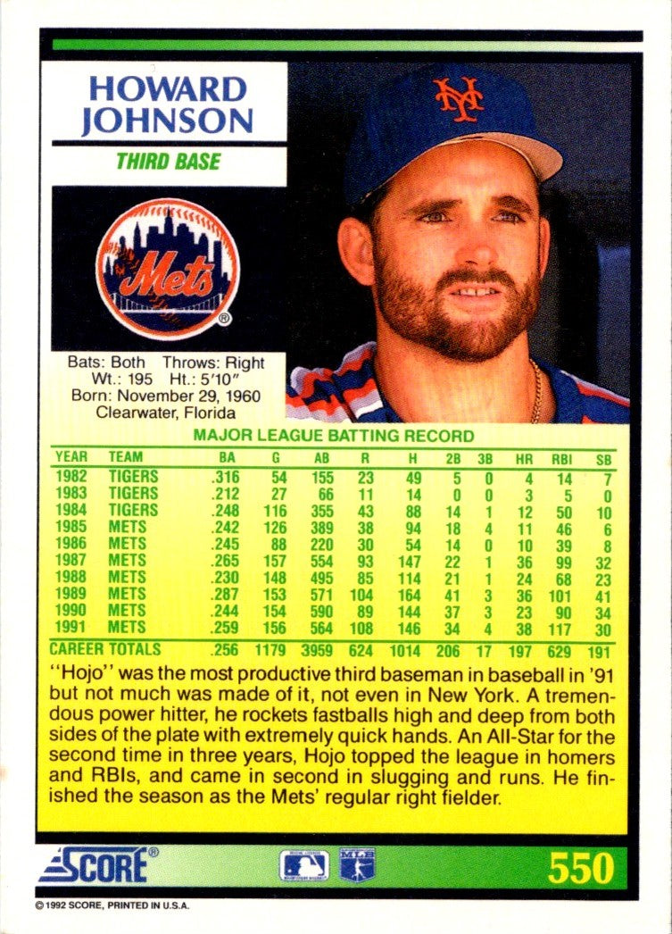 1992 Score Howard Johnson