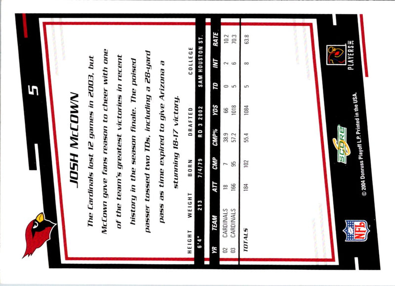 2004 Score Josh McCown