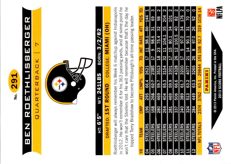 2013 Score Ben Roethlisberger