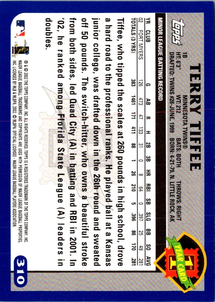 2003 Topps Terry Tiffee