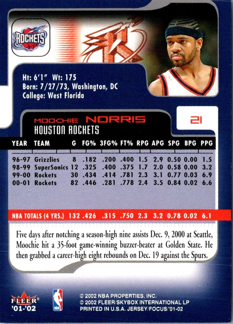 2001 Fleer Focus Moochie Norris