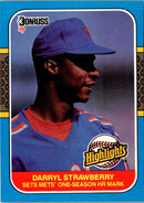 1987 Donruss Highlights Darryl Strawberry