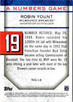 2020 Topps Update A Numbers Game Robin Yount #NG-12
