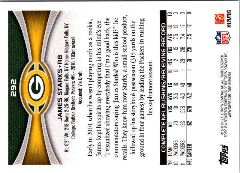 2012 Topps James Starks