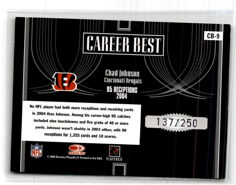 2005 Donruss Elite Career Best Black Chad Johnson