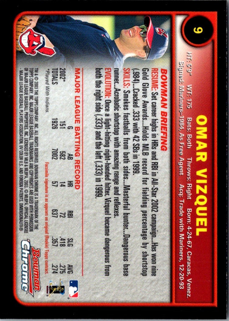 2003 Bowman Chrome Omar Vizquel