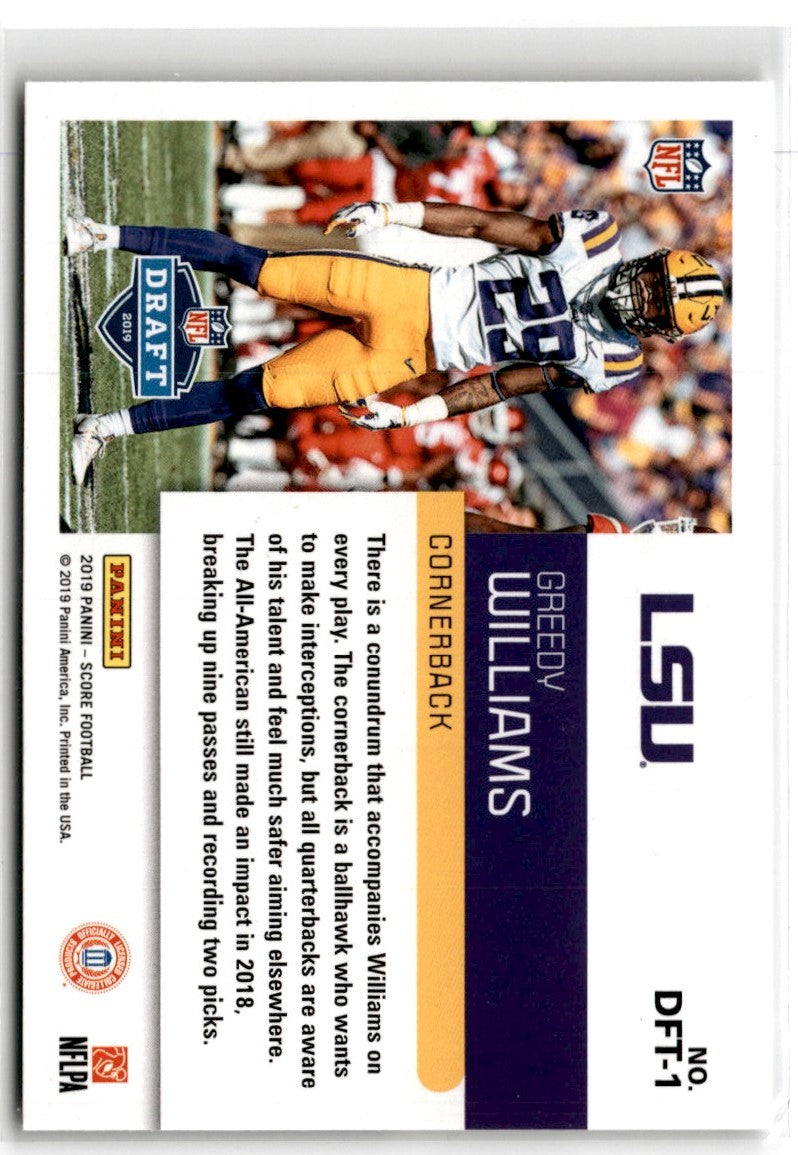 2019 Score NFL Draft 2019 Greedy Williams