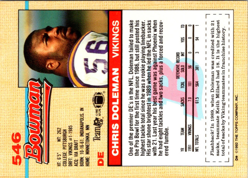 1992 Bowman Chris Doleman