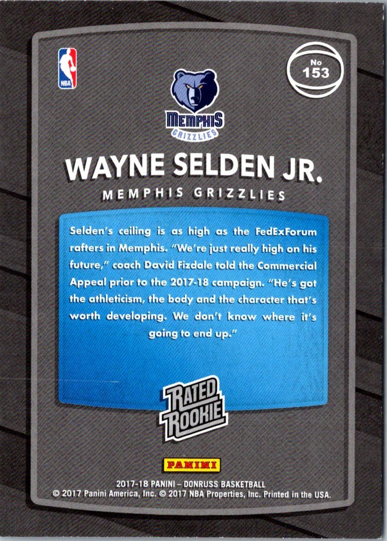 2017 Donruss Holo Orange Laser Wayne Selden Jr.