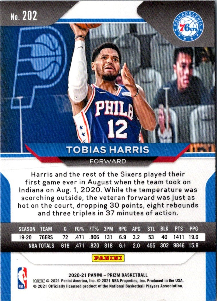 2020 Panini Prizm Blue Prizms Tobias Harris