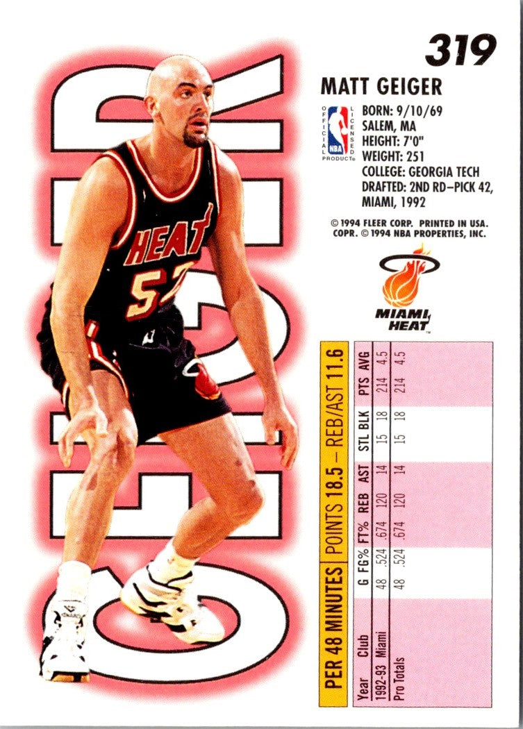 1993 Fleer Matt Geiger