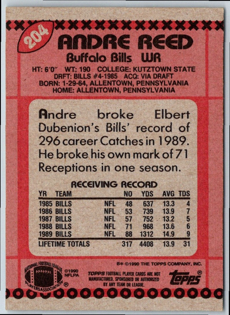 1990 Topps Andre Reed