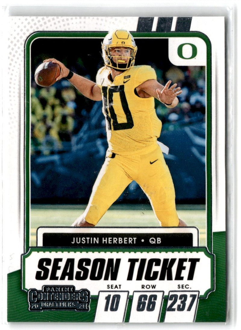 2021 Panini Contenders Draft Picks Ticket Justin Herbert